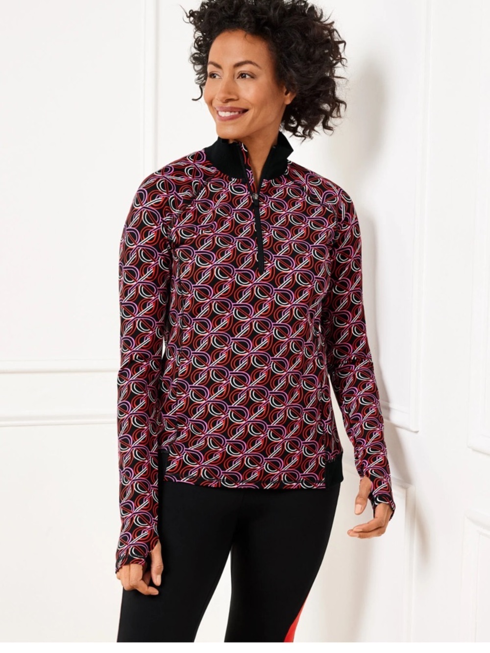 Talbots Women’s PERFORMANCE INTERLOCK HALF-ZIP PULLOVER - size XL